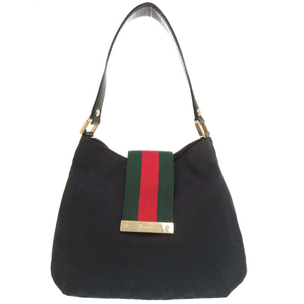 GUCCI Authentic Black Leather Shoulder Bag - Picture 1 of 10